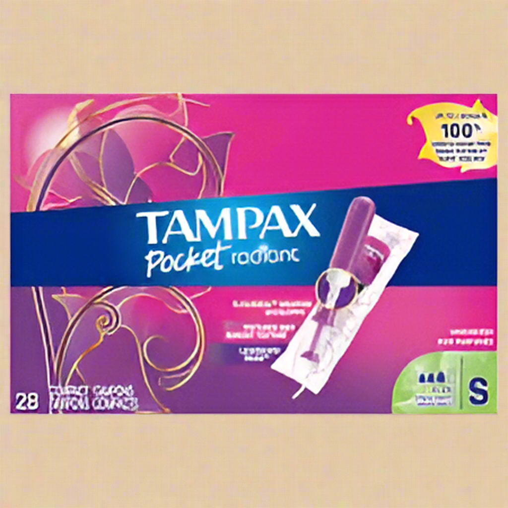Tampax Pocket Radiant Compact Tampons – Super Absorbency, Unscented, 12 Count