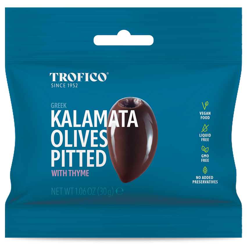 Trofico Greek Kalamata Pitted Olives with Thyme