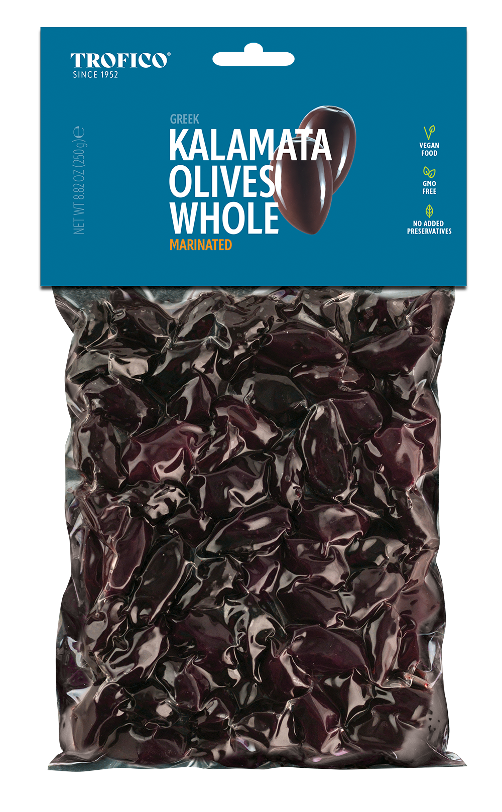 Trofico Greek Kalamata Whole Olives – Vacuum Pack 250g