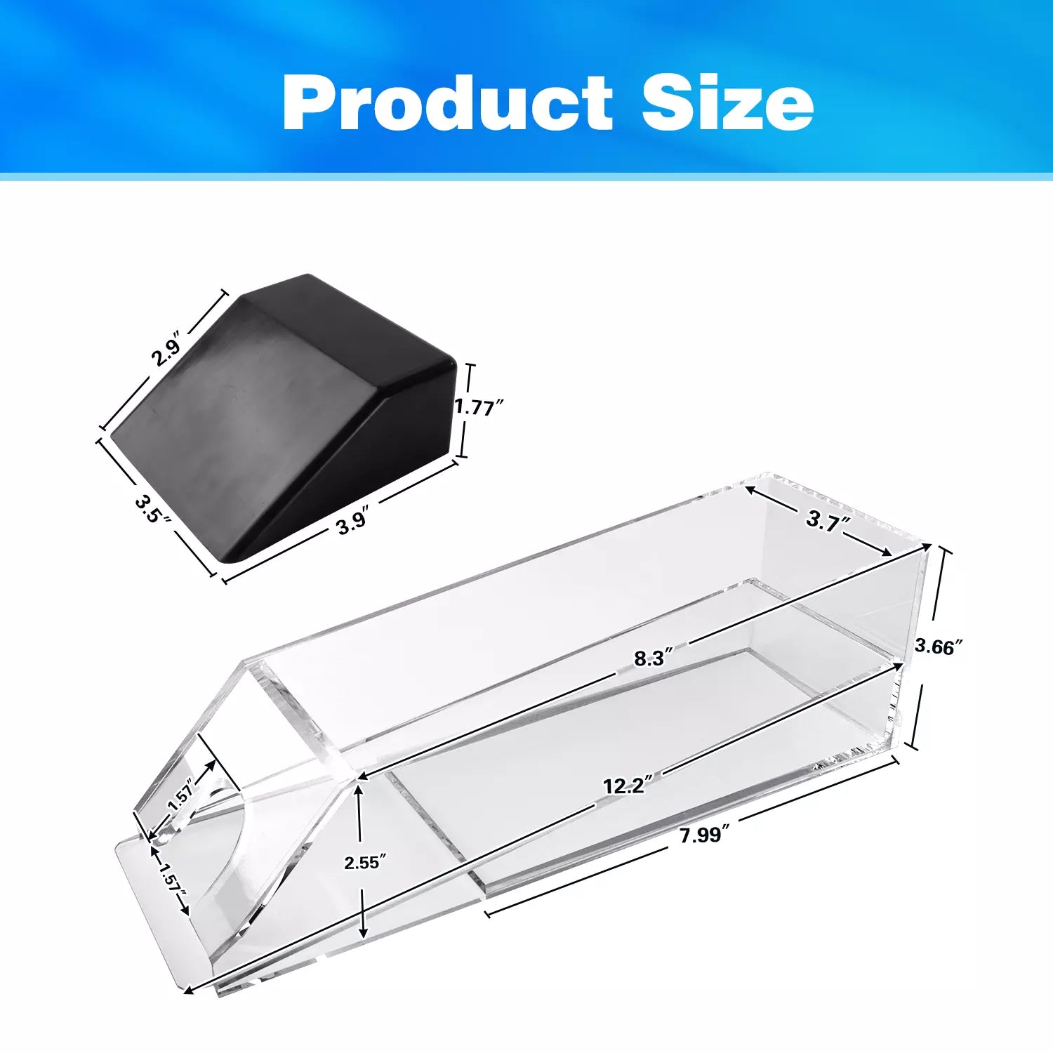 4,6,8 Deck Blackjack Shoe and Discard Tray, Clear Acrylic Blackjack Card Dispenser Dealing Holder Shoe for Playing Card Standard Size Poker Deck