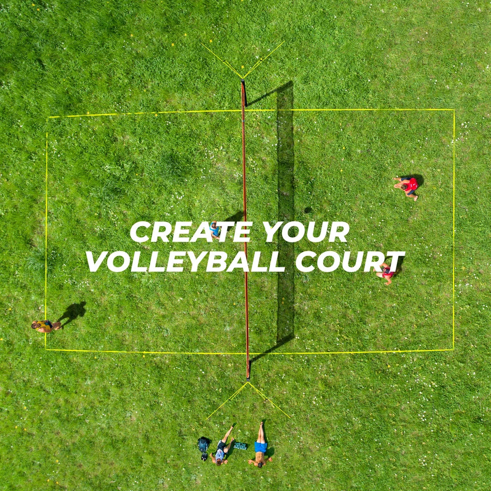 Patiassy Tournament Volleyball Net Set with Adjustable Poles & Carry Bag (Orange)