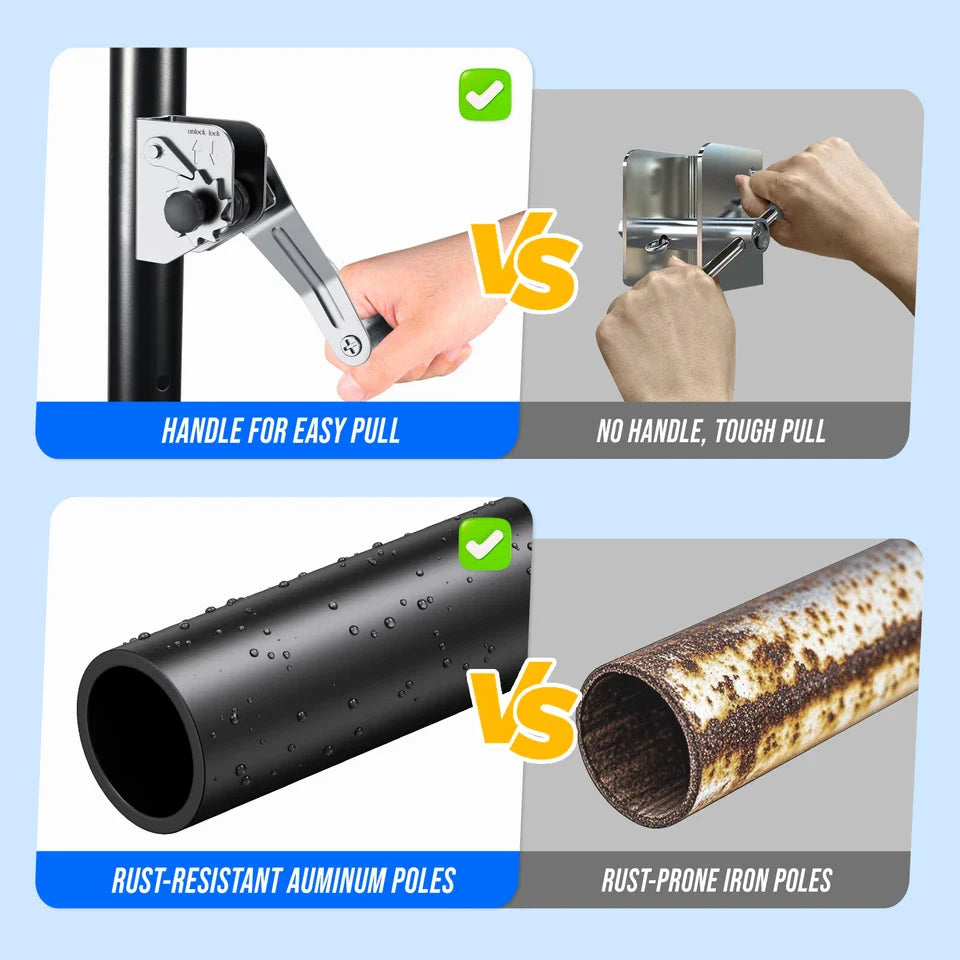 Patiassy Professional Volleyball Net Set with Adjustable Poles & Carry Bag (Orange)