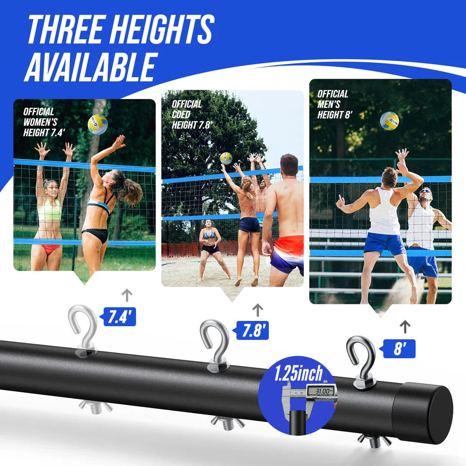 Patiassy Outdoor Volleyball Net Set with Ball, Pump & Carry Bag