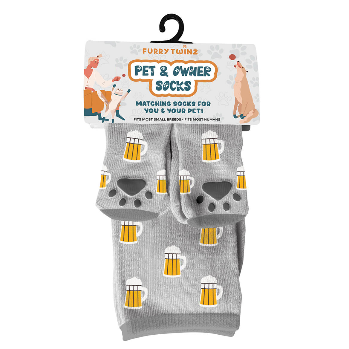 Beer Pet & Owner Matching Socks – Fun Non-Slip Gripper Set for Dog Lovers